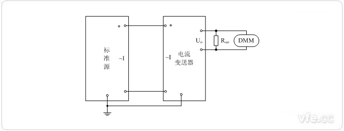 電壓輸出型電流變送器校準(zhǔn)接線(xiàn)圖