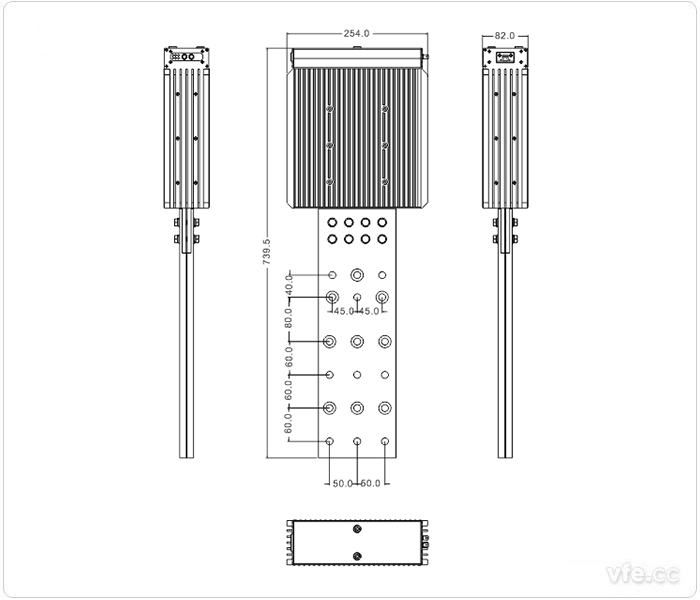 1000A、1500A、2000A刀片式SP變頻功率傳感器外形尺寸(單位：mm)
